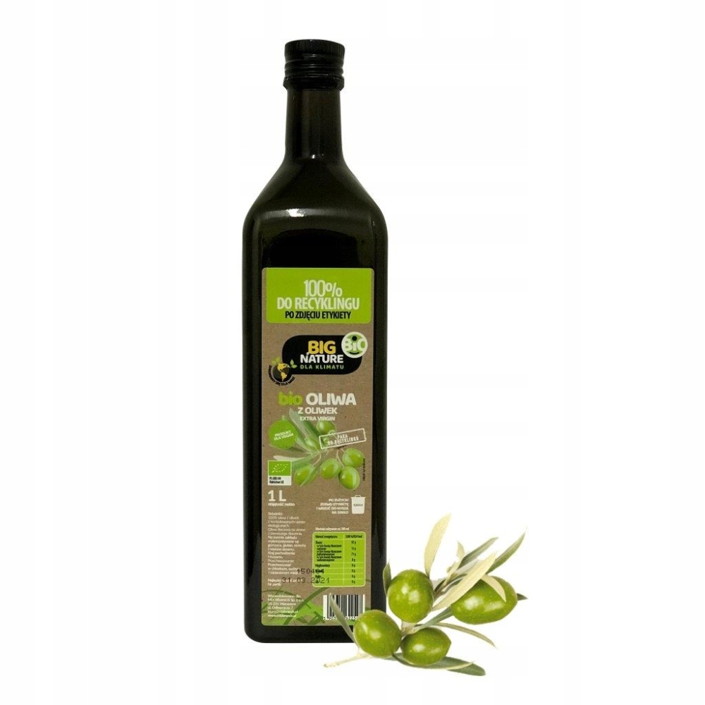 Extra panenský olivový olej bio 1L lisovaný za studena Big Nature