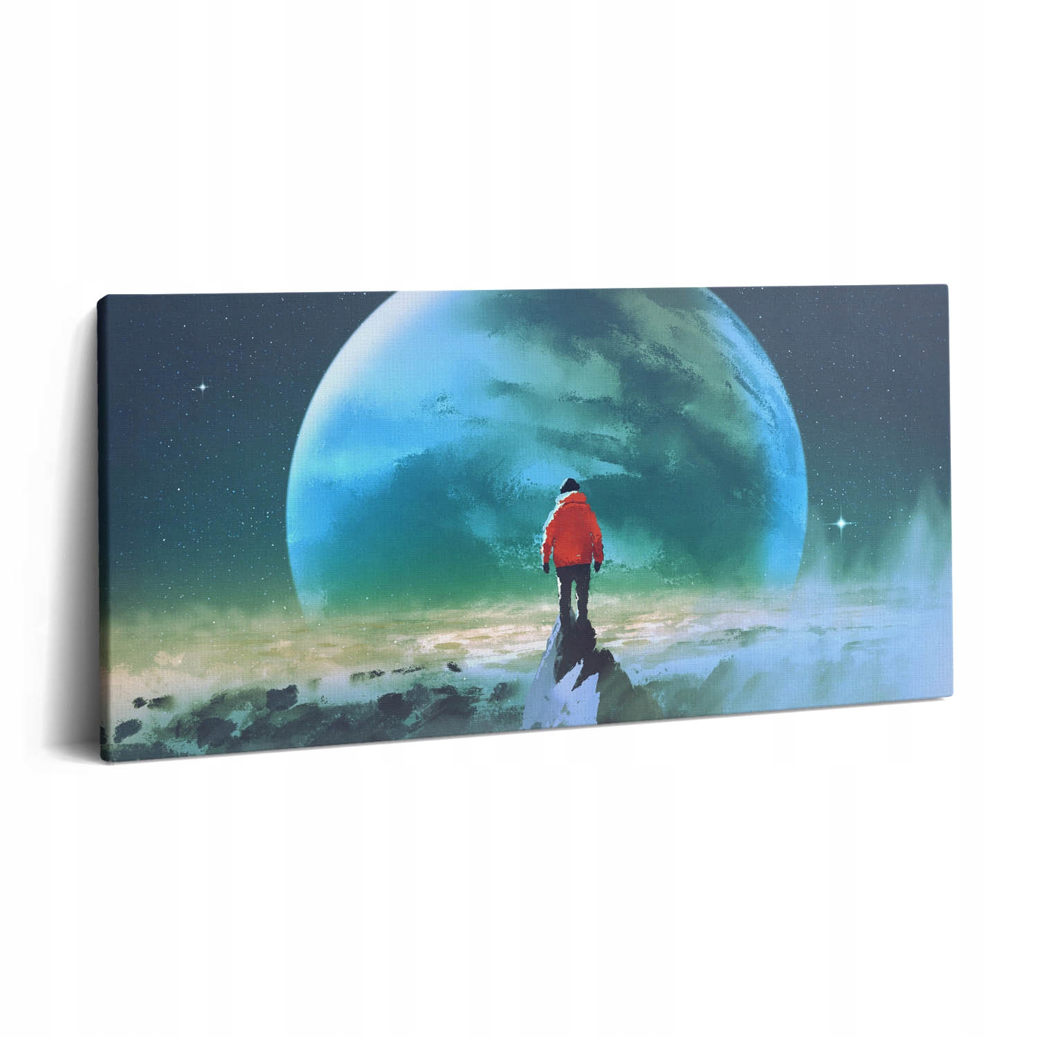 Plátěný obraz Canvas do kanceláře na zeď Muž na Měsíci 100x50 cm