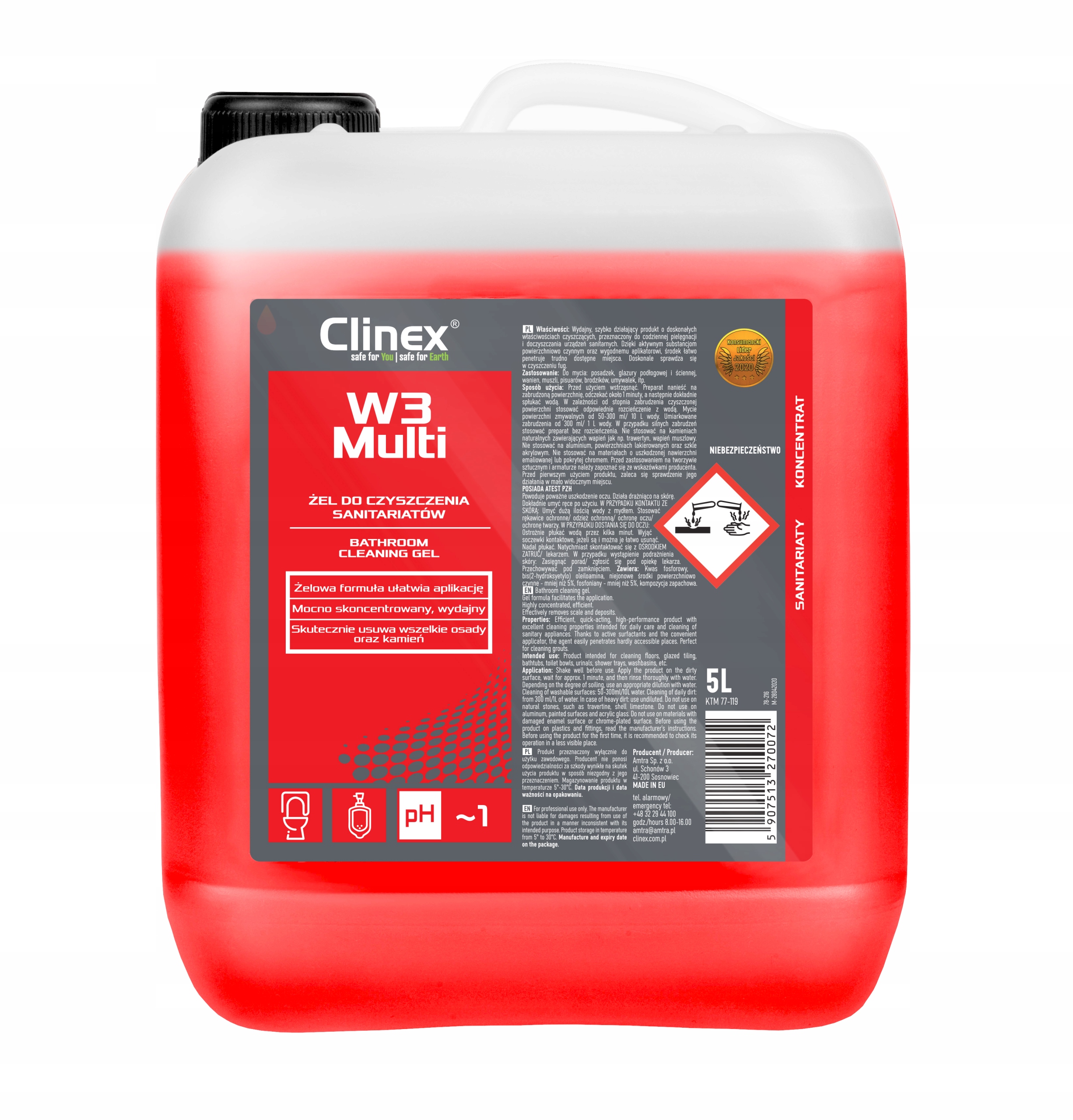 

Clinex W3 Multi, Płyn dezyfekcyjny 5L