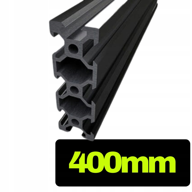 Profil aluminiowy V-slot 2060 czarny o długości 40 cm