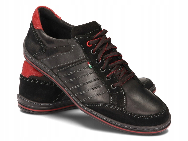 

Buty Męskie Skóra Casual Półbuty 236 Czarny 46