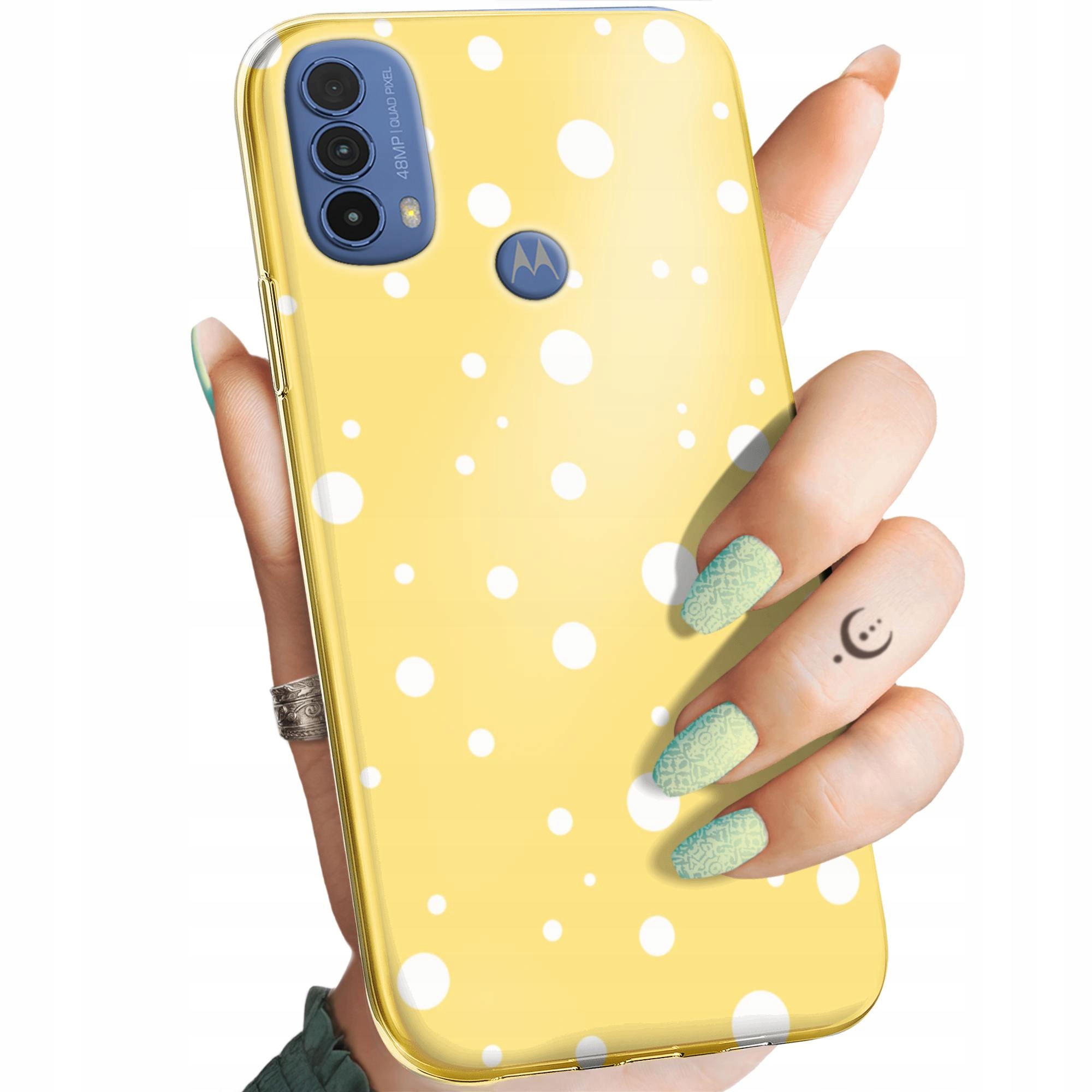 Etui Do Motorola Moto E30 E40 Kropki Grochy Bokeh Dots Obudowa Case