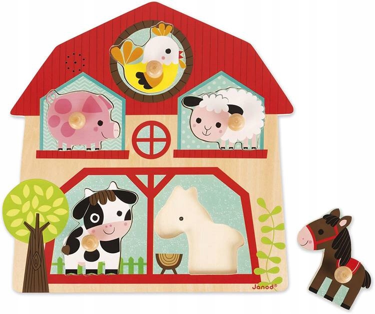 

Puzzle Muzyczne Drewniane Farma J07079 Janod