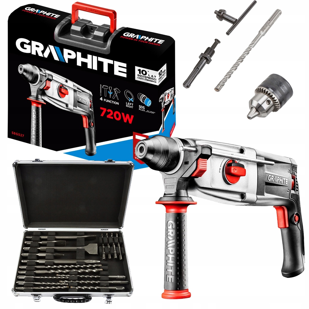 

Graphite Młotowiertarka Sds+ 720W Dłuta 17 Elem