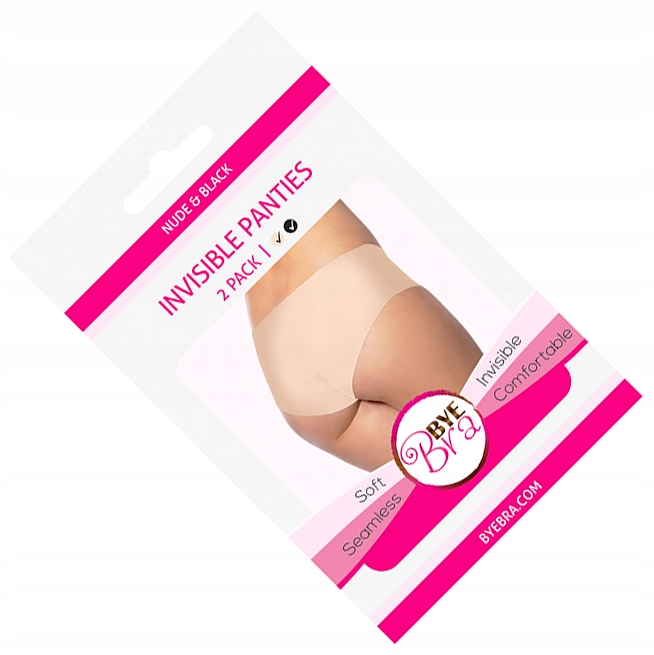 

Beżowy S Bye Bra Invisible Panties Czarny I - Niew