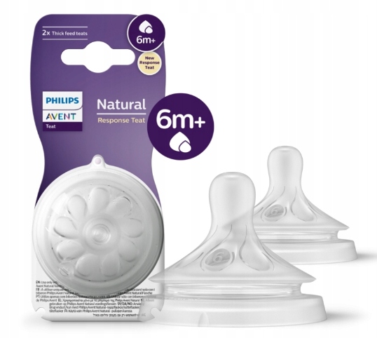 AVENT Smoczek Natural responsywny do gęstych pokarmów (6) 6m+