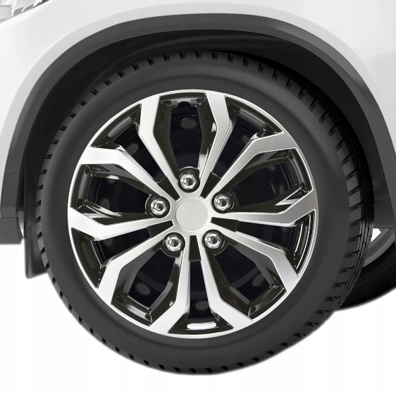 

4x Kołpaki Daytona 15" Czarno Srebrne Sport