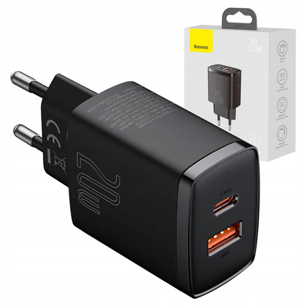 

Baseus Szybka Ładowarka Sieciowa Usb/usb-c 20W 3A