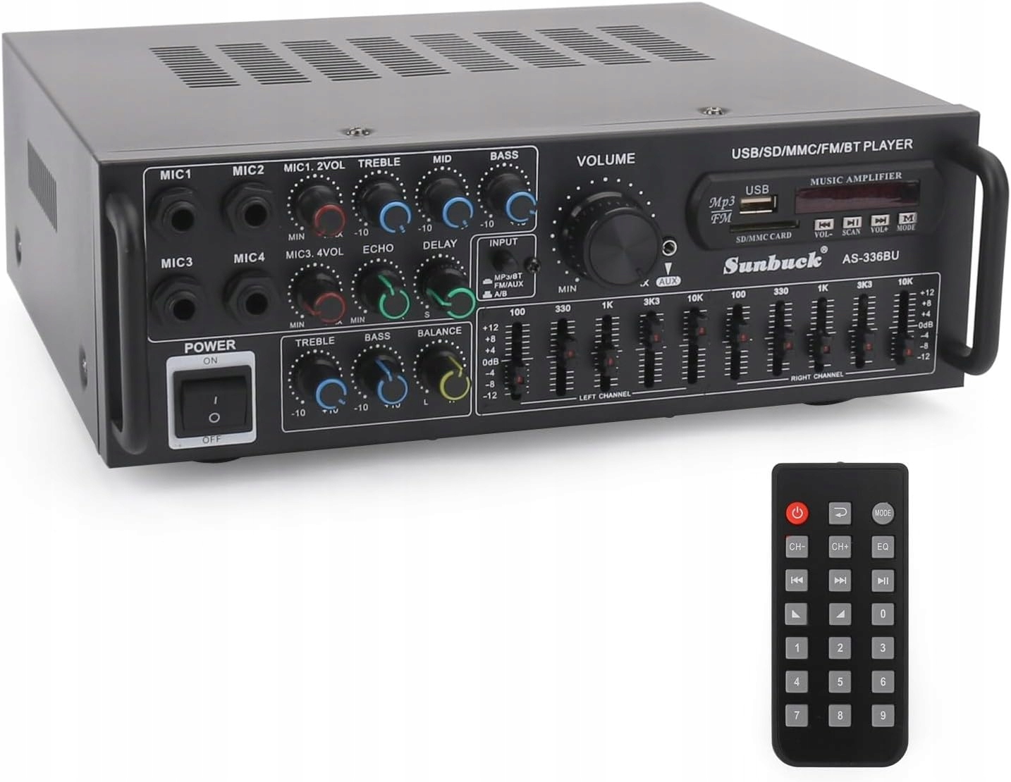 Areyourshop HiFi zesilovač Bluetooth 5.0 stereo Usb Sd Aux Fm