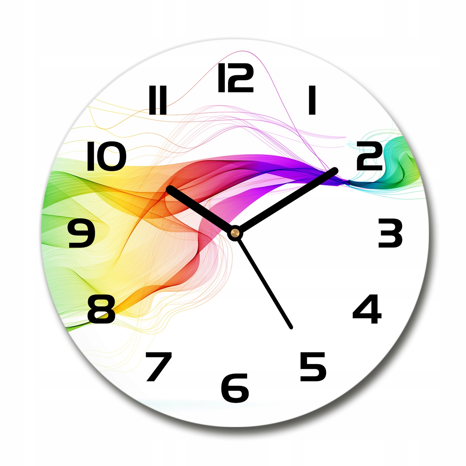 

Zegar szklany na ścianę Kolorowa abstrakcja fi 30