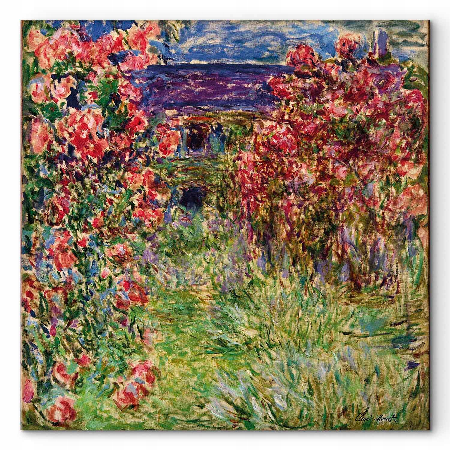 Obraz na plátně malíř Claude Monet Dům mezi růžemi Reprodukce 60x60cm