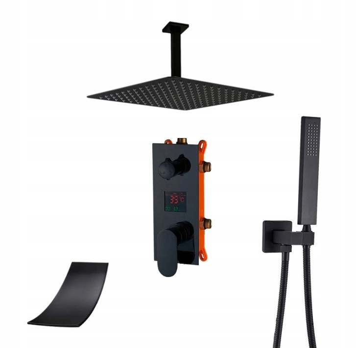 Podomietkový Set, Vodopád, Čierny Mat, 30 CM