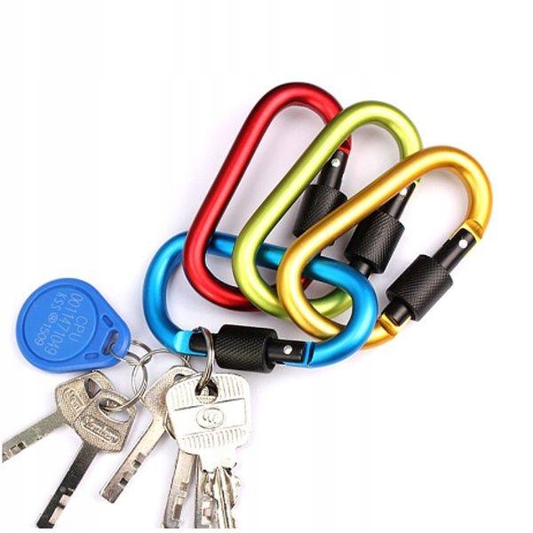 Karabińczyk 80mm aluminiowy zakręcany czarny Typ D Marka inna