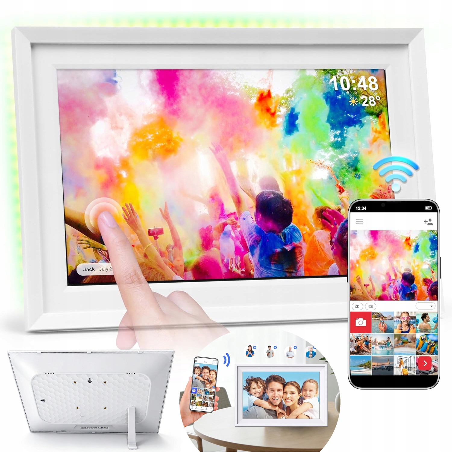 Rámeček Na Fotky Wifi 32GB 15,6" Dotykový Fotorámeček Multifunkční