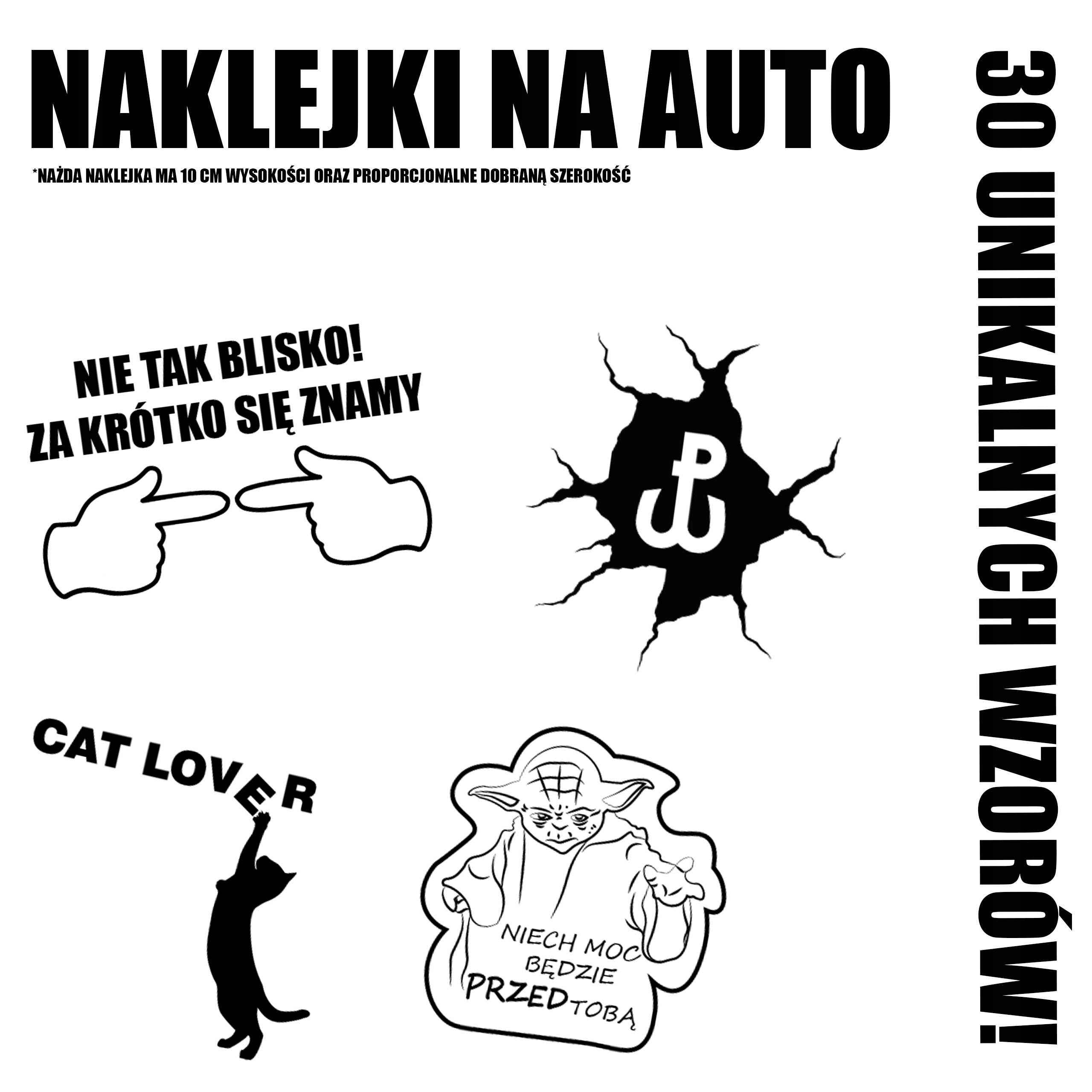 

Śmieszne naklejki na auto, Duży Wybór