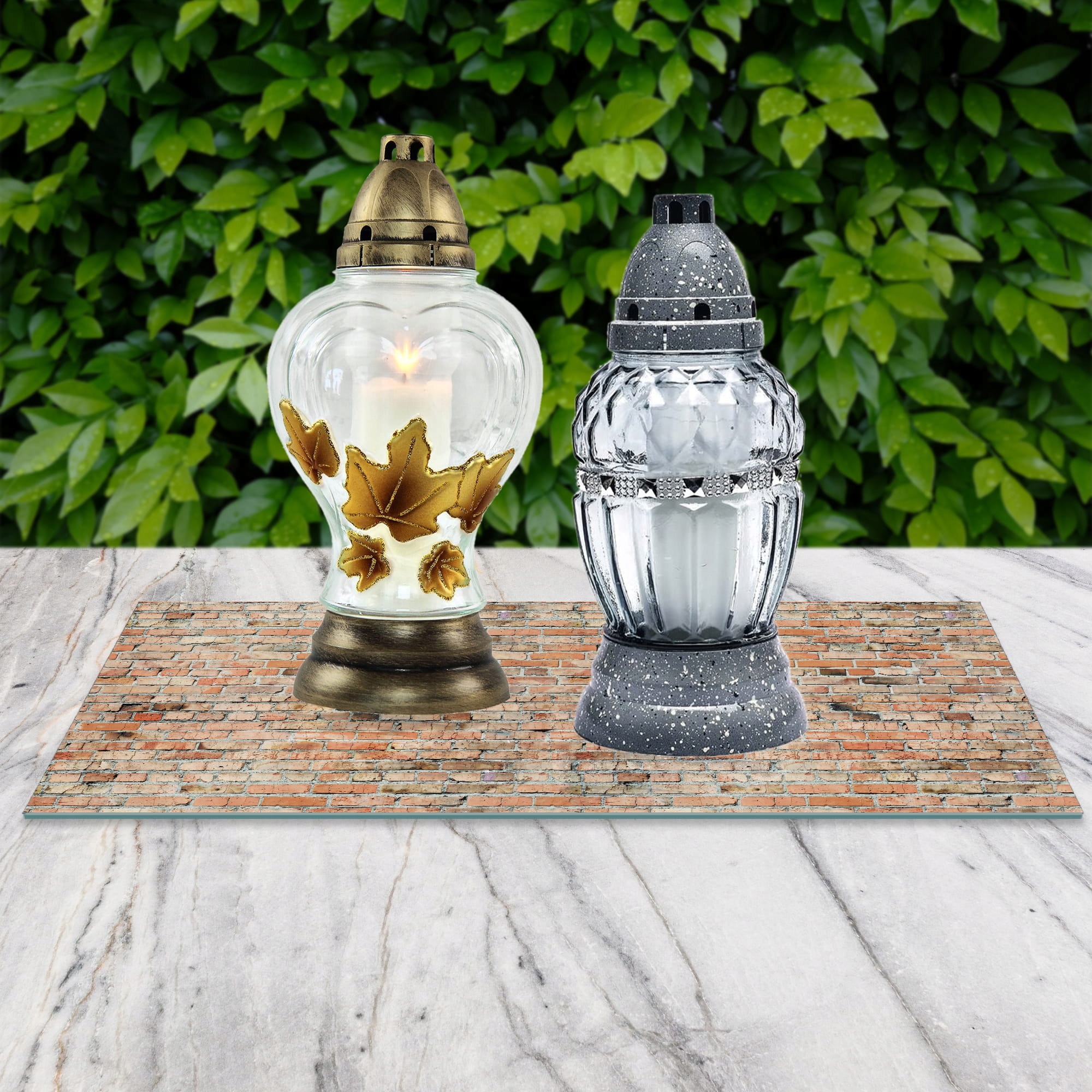 SZKLANA PODSTAWKA POD ZNICZE 60x30cm Mur 212d Marka bez marki