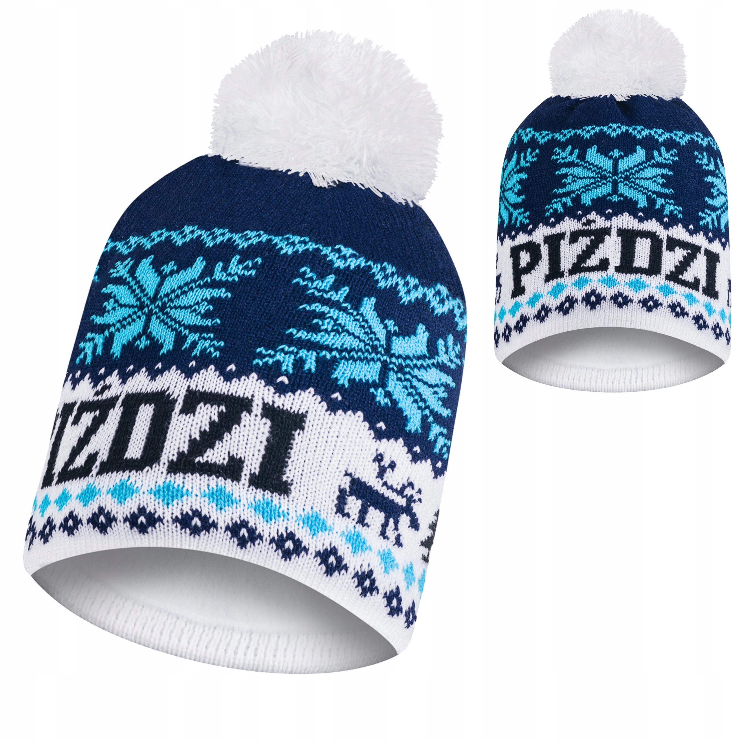 

Czapka zimowa Piździ z pomponem polar termoaktywny