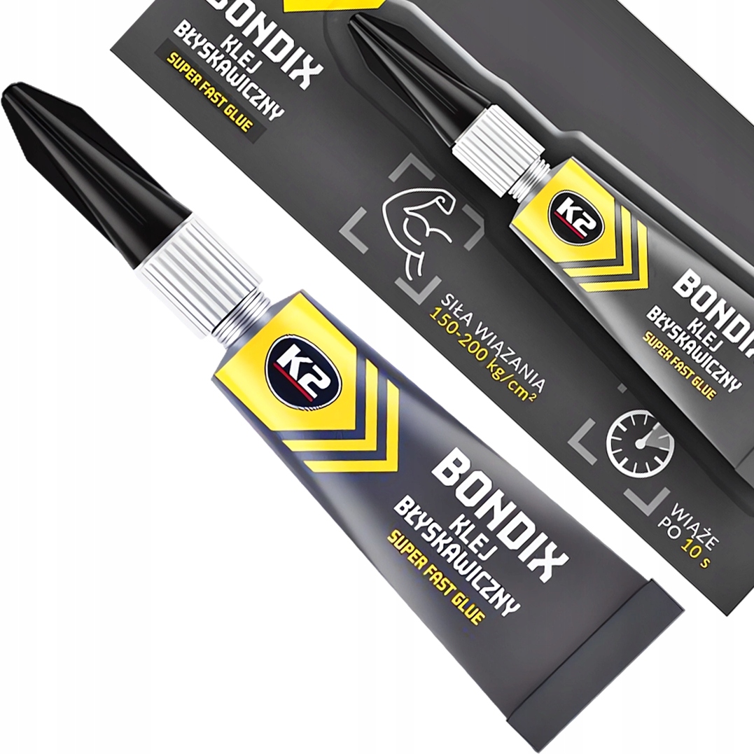 K2 Bondix Szybkoschnący Klej Do Plastiku Drewna Gumy Skóry i Ceramiki