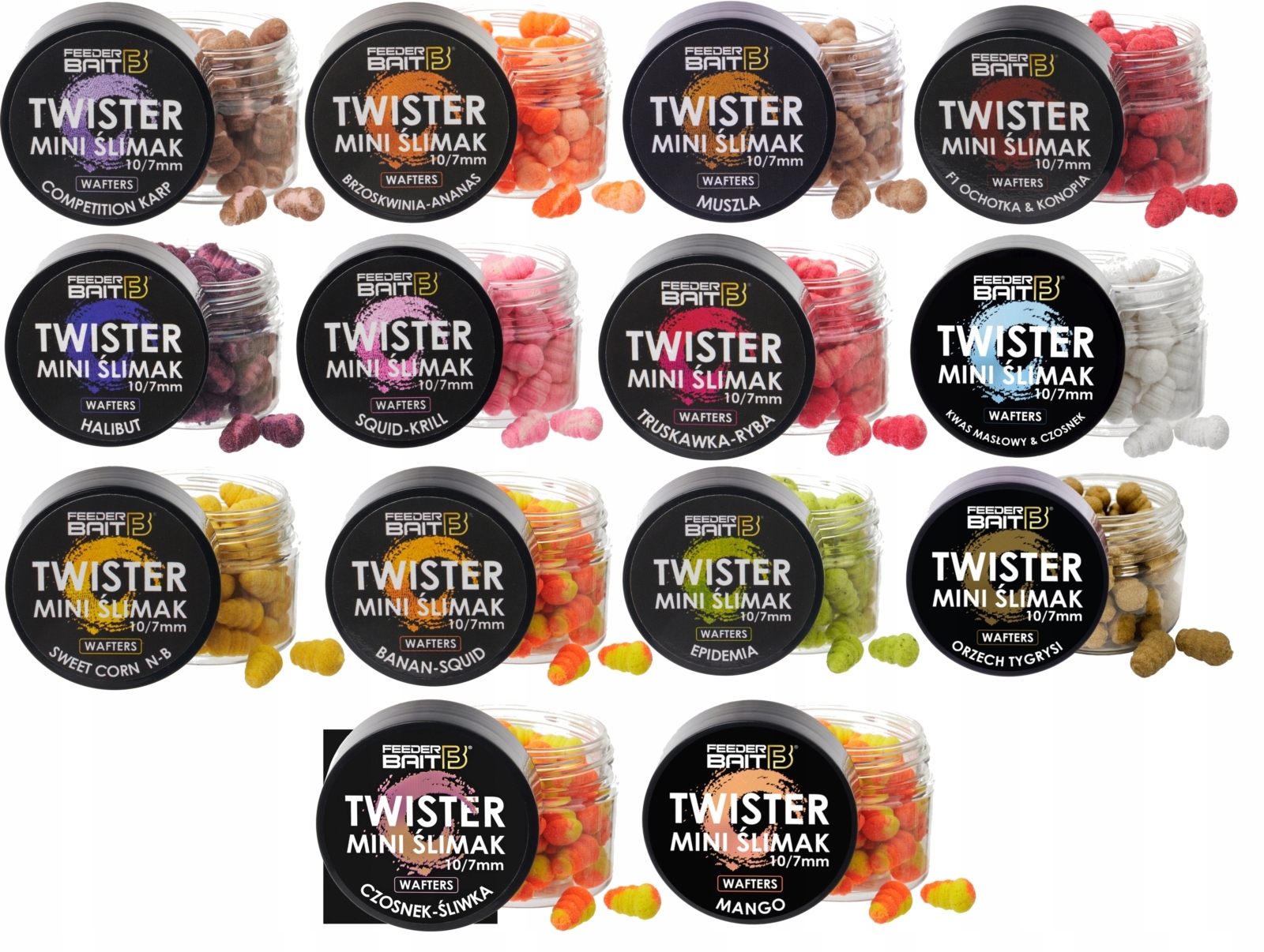 Feeder Bait Sada Mini Hlemýžď Wafters 10/7 mm MIX