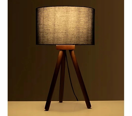 Lampa stołowa drewno abażur LED ściemniacz 50 cm EAN (GTIN) 720475184318