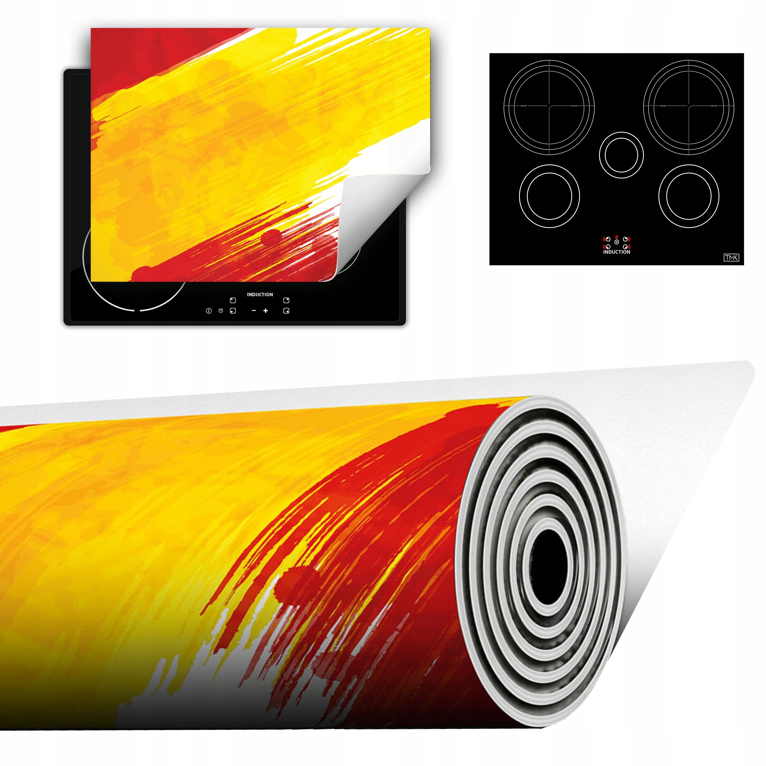 Vinylová Podložka Do Kuchyně Více Místa 70x52 červená žlutá