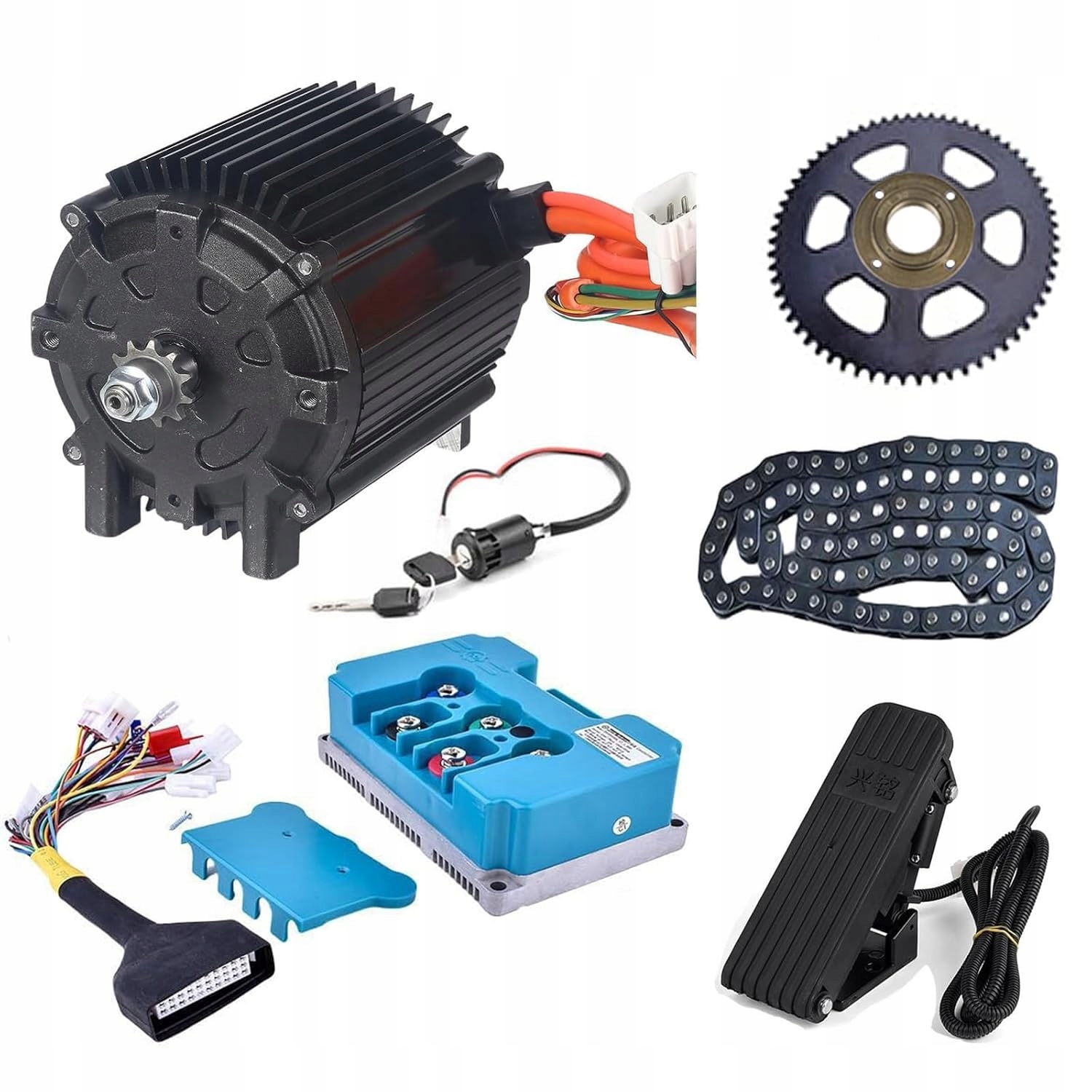 Kunray elektrický motor 72V 5000W 6800 ot./min pre motokáru na modernizáciu