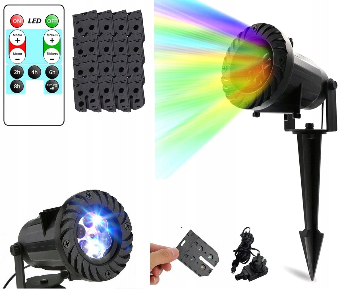 PROJEKTOR LASEROWY LED RGB ŚWIĄTECZNY 16w1 OGRODOWY RUCHOMY STAR SHOWER Marka Inna
