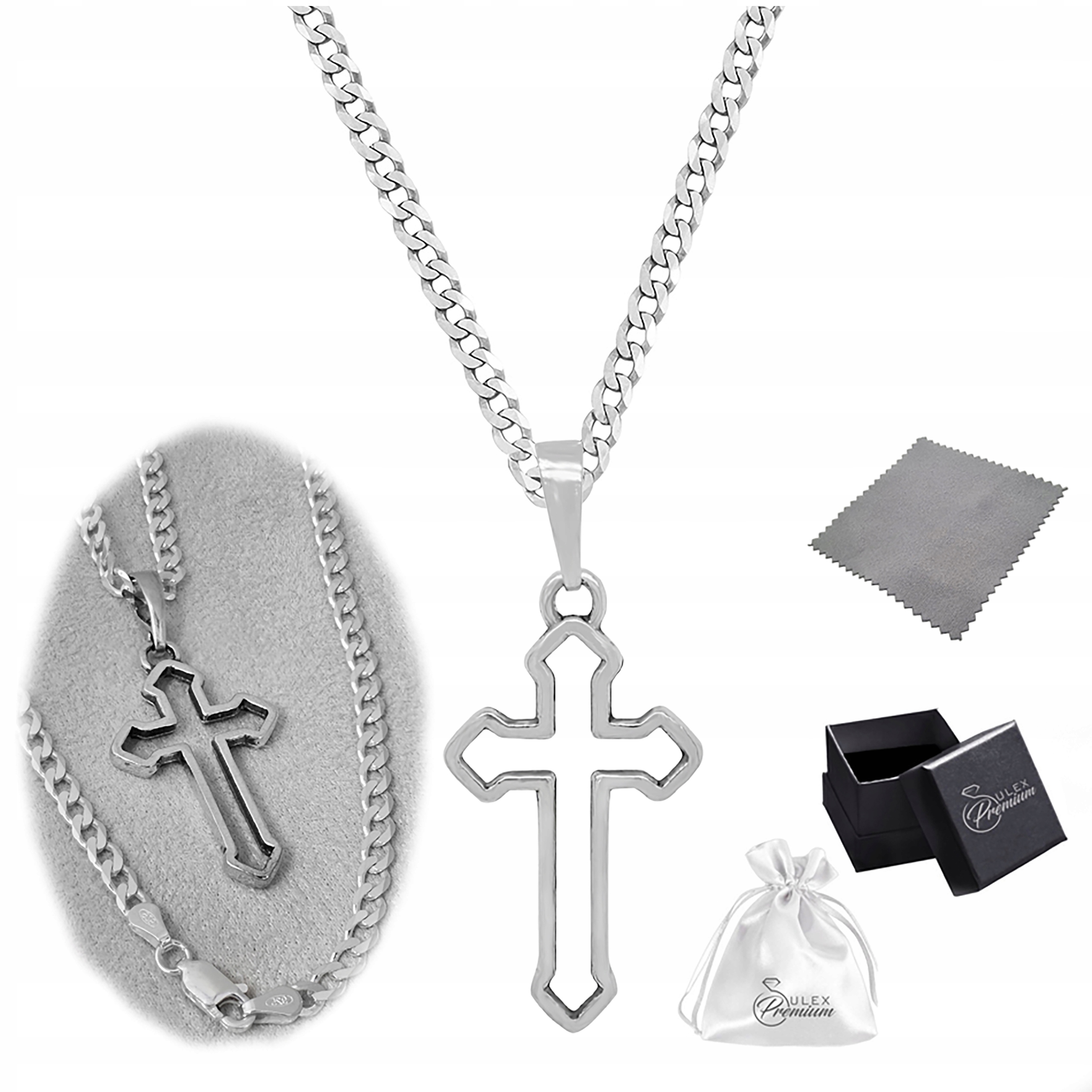 Stříbrný Řetízek ryzost 925 s prolamovaným křížkem pro ni 45 cm