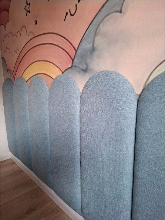 Panel ścienny tapicerowany Płotek Zaokrąglony 50 x 30 Kolor obicia inny kolor