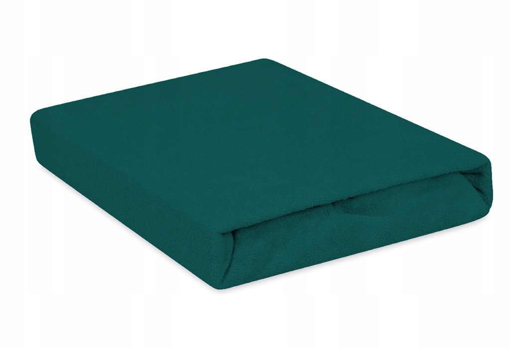 Froté prostěradlo s gumou prémiové silné 160x200 zeleň lahvové