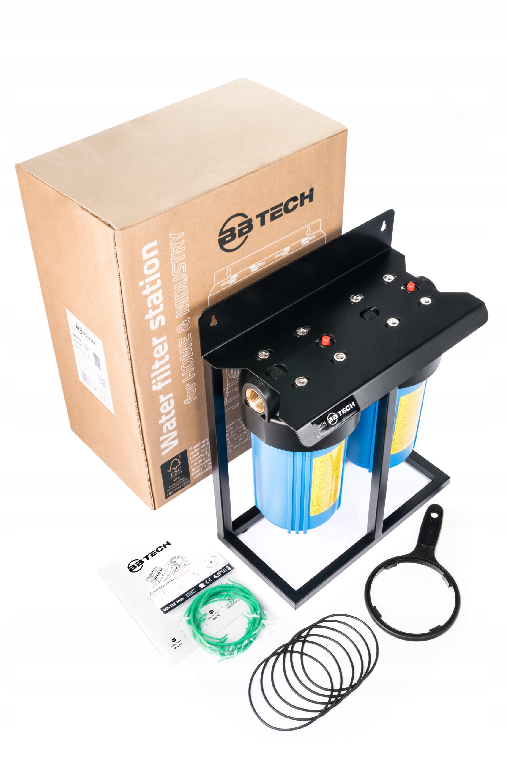 Systém filtrácie vody Big Blue 2×10″ 1″ – 2-stupňový set rám krúžok