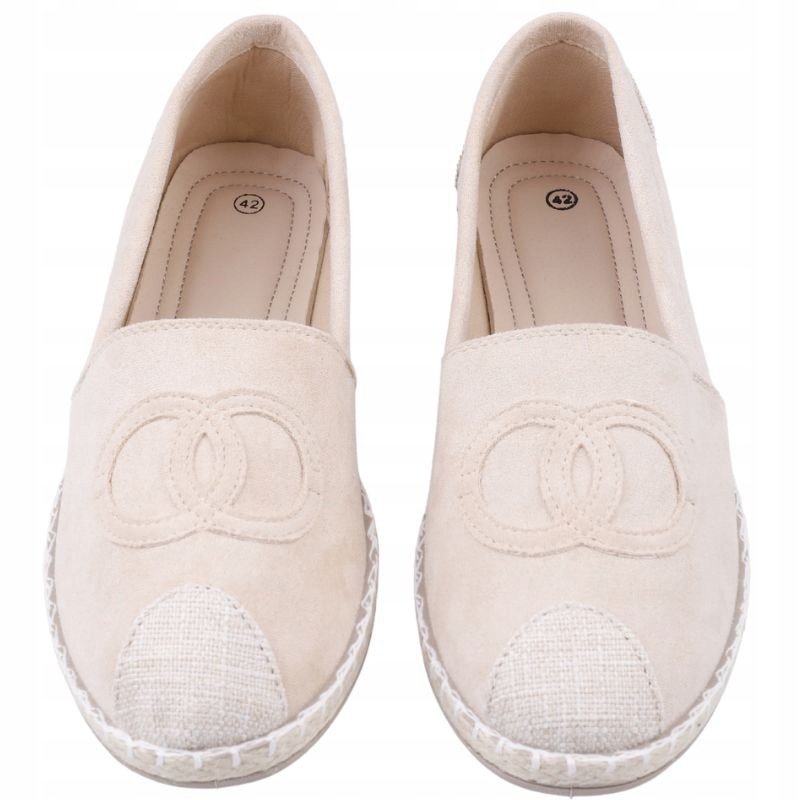 R.42 BEŻOWE ESPARDYLE DAMSKIE PÓŁBUTY WSUWANE PŁASKIE WKŁ. EKOSKÓRA WYGODNE Marka inna