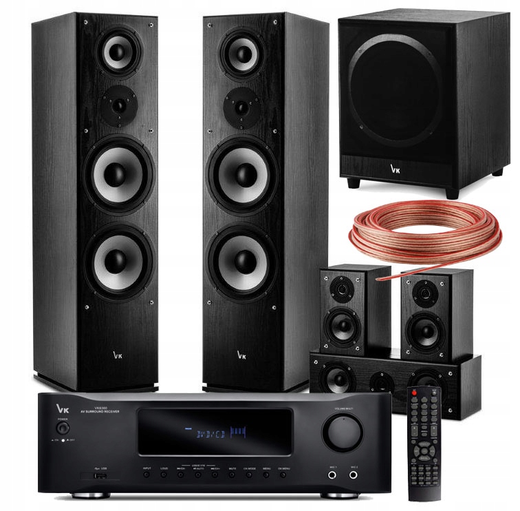 ZESTAW KOLUMN KINO DOMOWE 5.1 AMPLITUNER SUBWOOFER