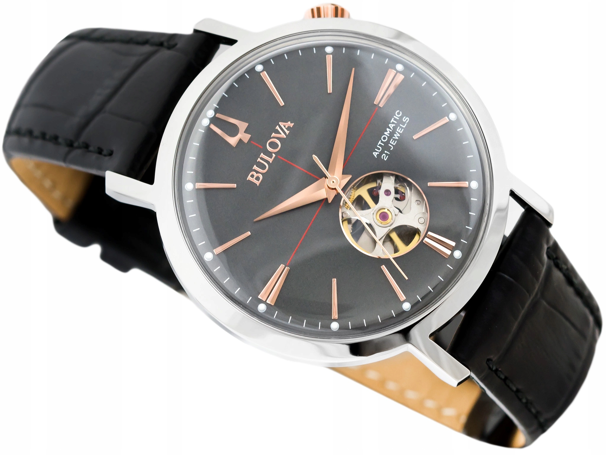 Pánské Hodinky Bulova 98A187 S Automatickým Otevřeným Srdcem