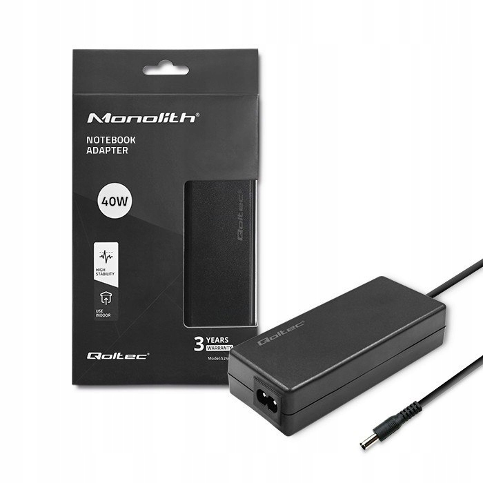 Qoltec Zasilacz 40W 12V 3.33A 5.5*2.1 kabel zasilający