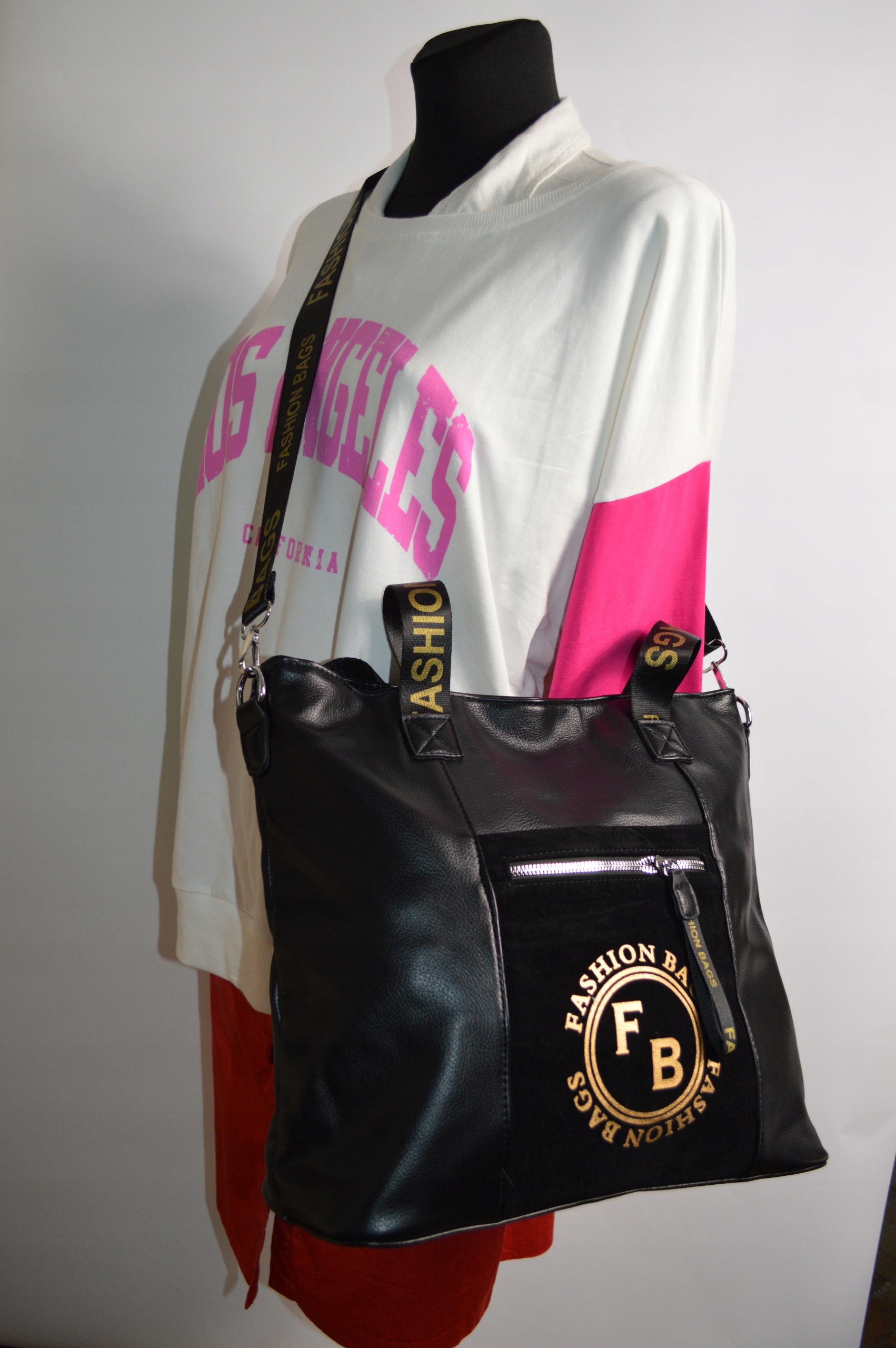 ELEGANCKA DUŻA TOREBKA DAMSKA WOREK SHOOPER BAG Wzór dominujący bez wzoru