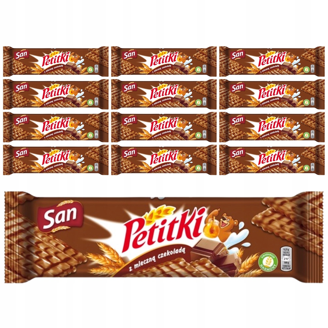 Levně San Petitki Sušenky s mléčnou čokoládou 138 g x 12 kusů