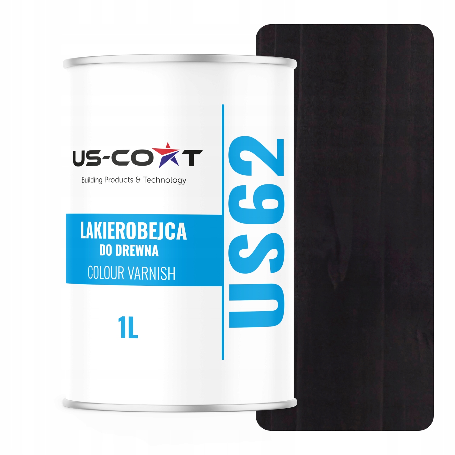 Lak na dřevo 3V1 Extra Lazura Barva Černá Polomatná 1L Uv ochrana