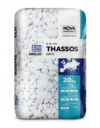Grys Biały THASSOS 8-16 1000kg PALETA KURIER OGRÓD EAN (GTIN) 5904624773331