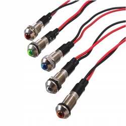 

Kontrolka Led 5mm 24V DC niebieska metal wypukła