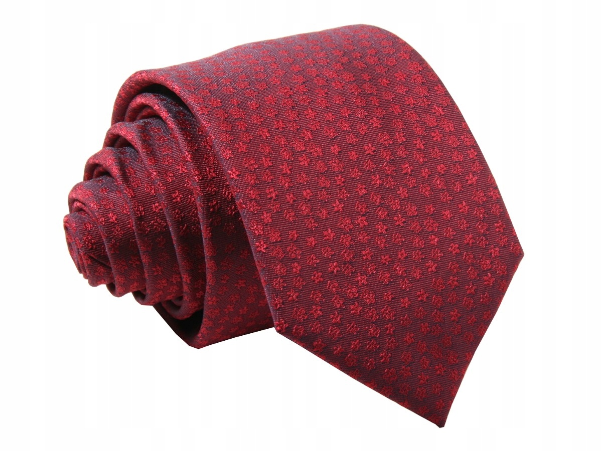 KRAWAT ŻAKARDOWY- CZERWONY [2282]