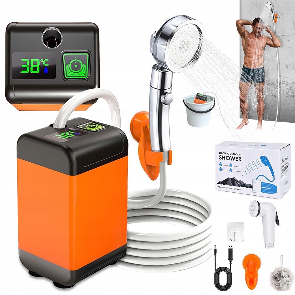 Prysznic Turystyczny Do Kąpania Mycia Biwakowy Survival Camping 6000mAh