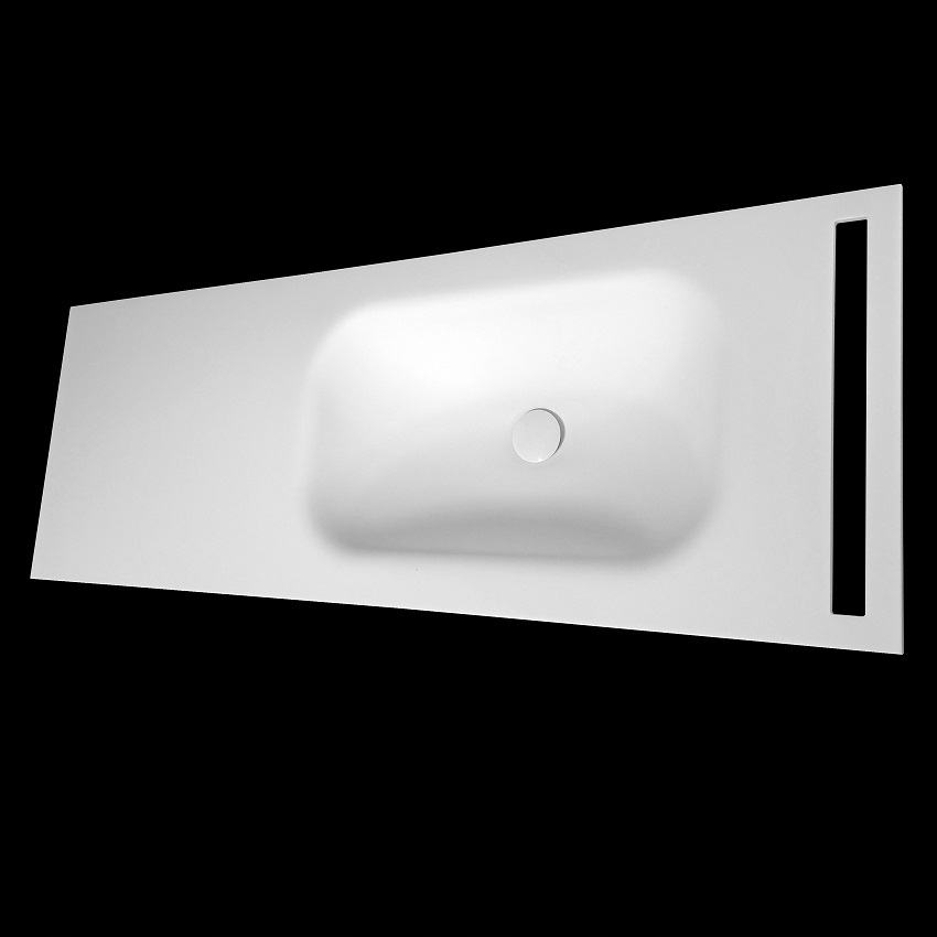 Umywalka wygięta z blatu z otworem na ręcznik Materiał wykonania Konglomerat