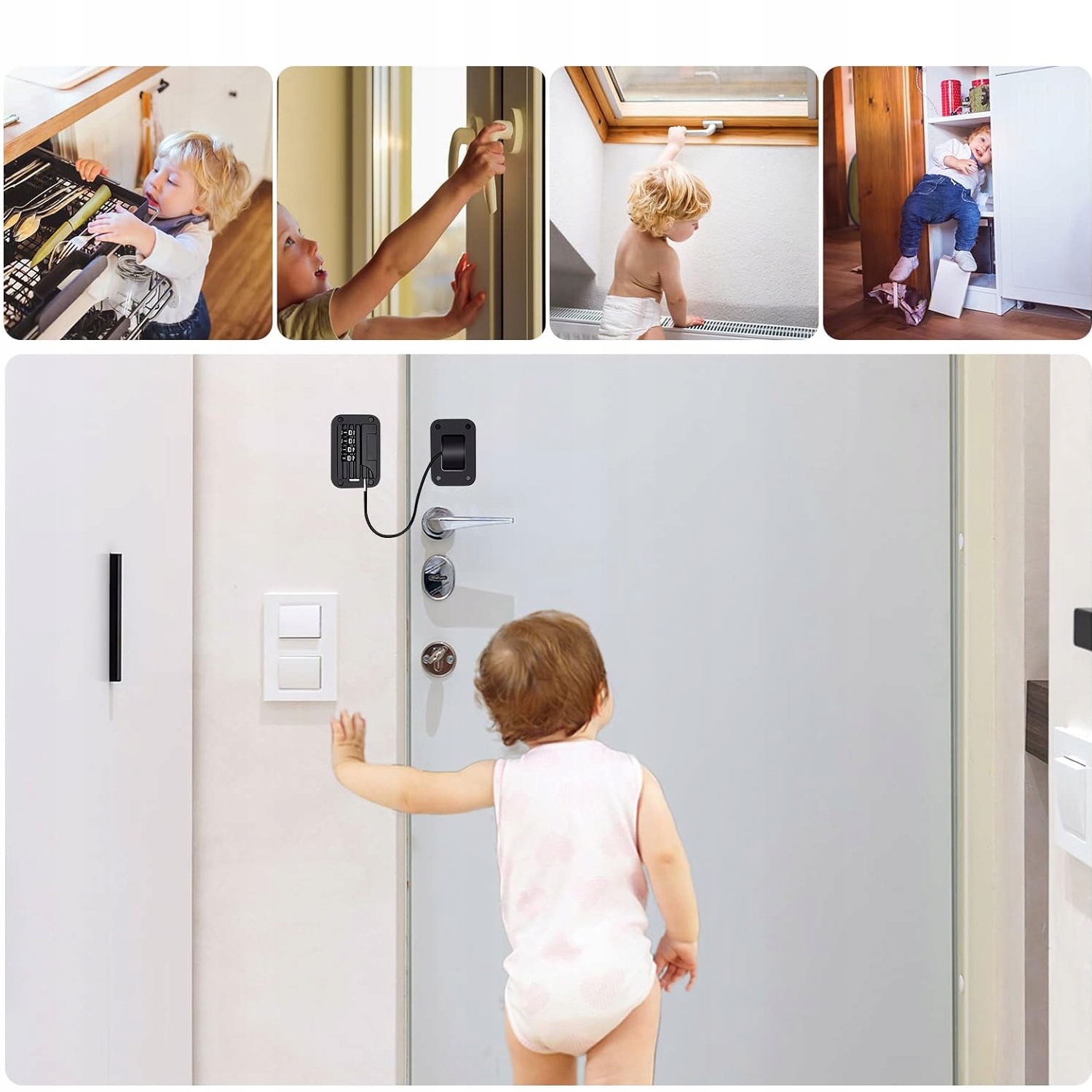 2 SZT. HASŁO BLOKADY ZABEZPIECZAJĄCEJ DRZWI CZARNA ODPOWIEDNIA DO LODÓWKI Długość 199 mm