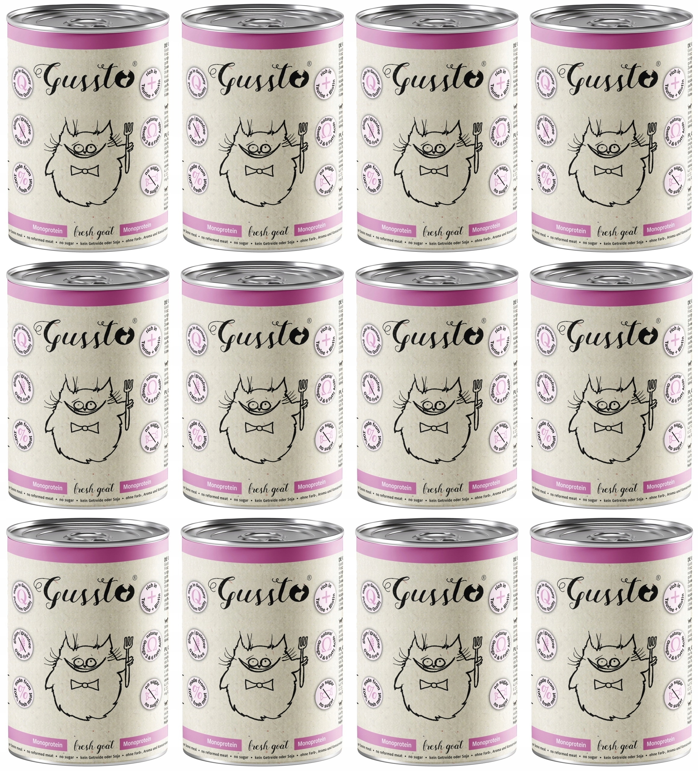 Levně Gussto Cat Fresh Goat (Kozina) 12 x 400 g