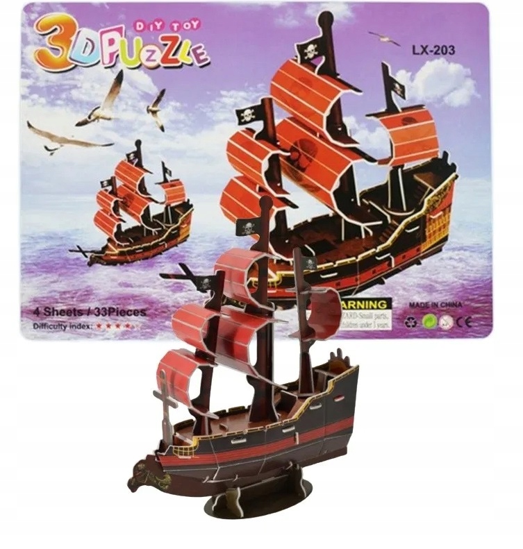 Puzzle 3D Okręt Piracki Kod producenta Puzzle 3D Okręt Piracki