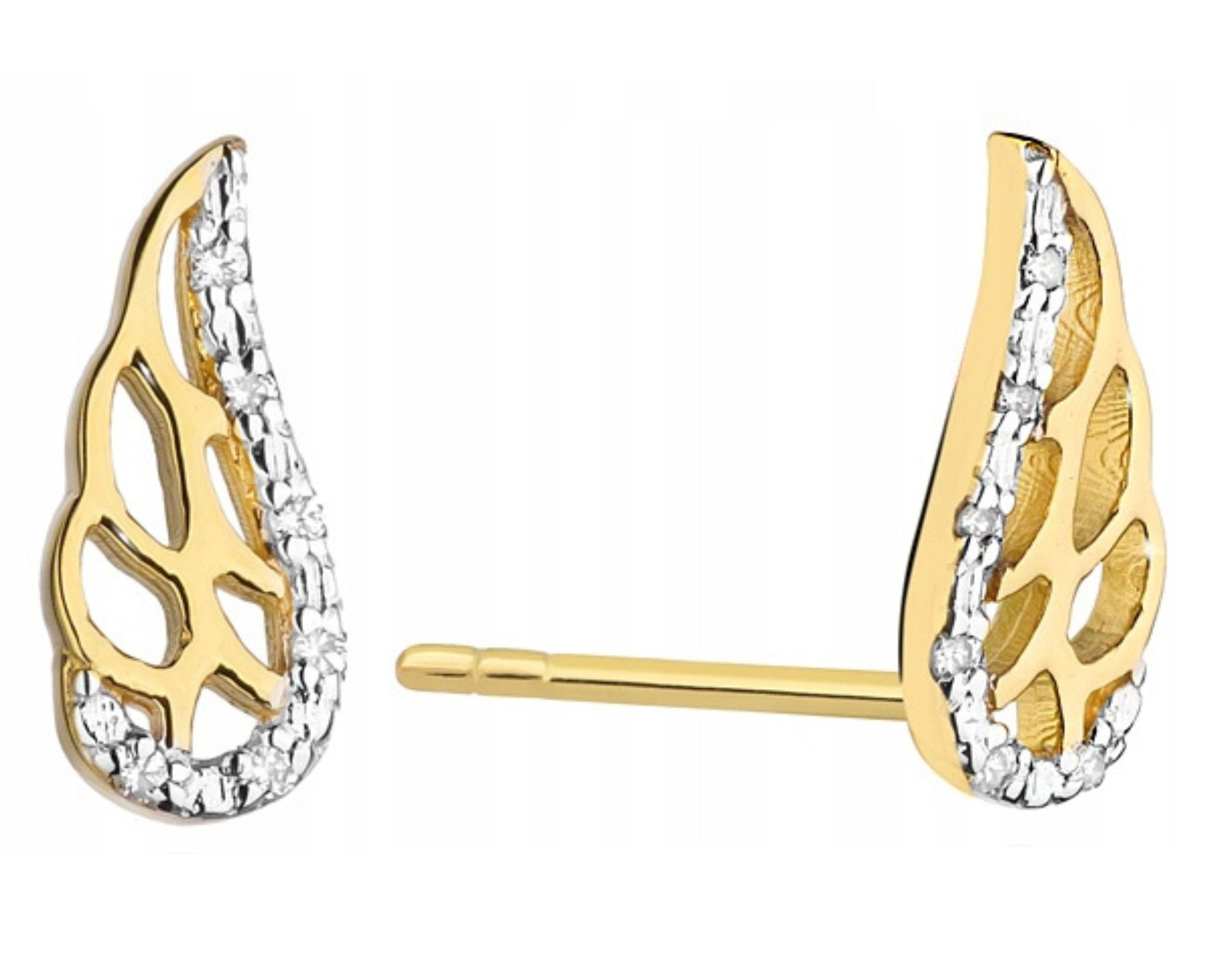 Náušnice s brilianty a křídly andělského křídla
