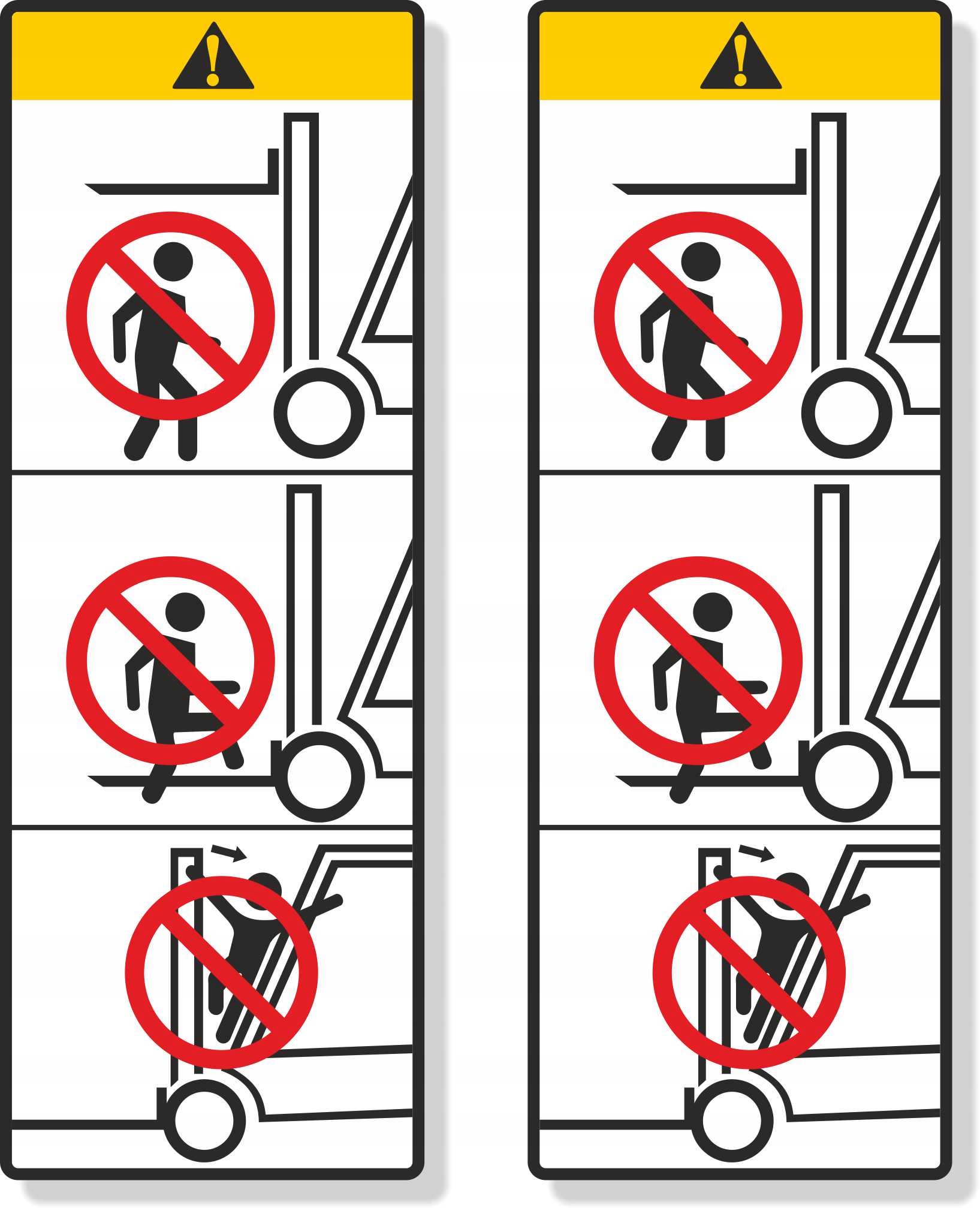 Naklejki BHP OSTRZEGAWCZA na WÓZEK WIDŁOWY