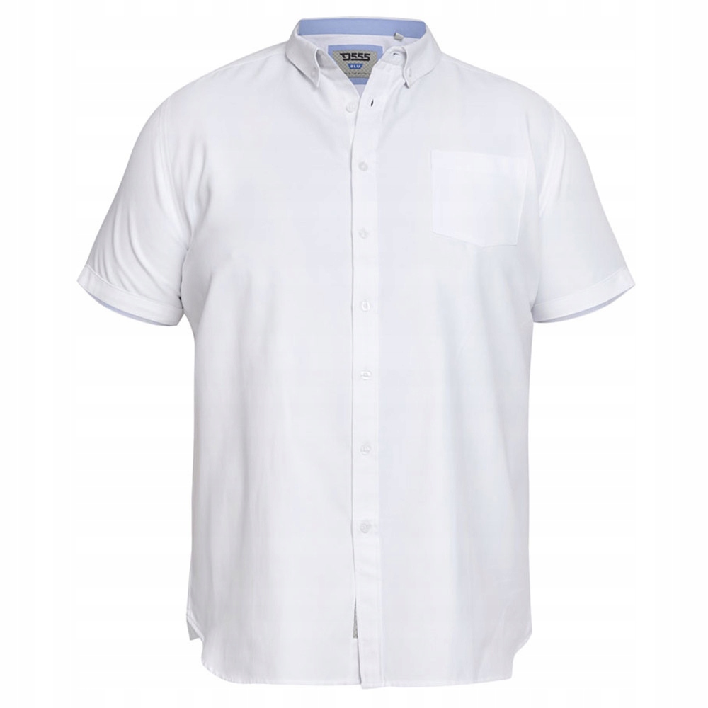 D555 košile pánská James krátký rukáv nadměrná velikost 2XL bílá
