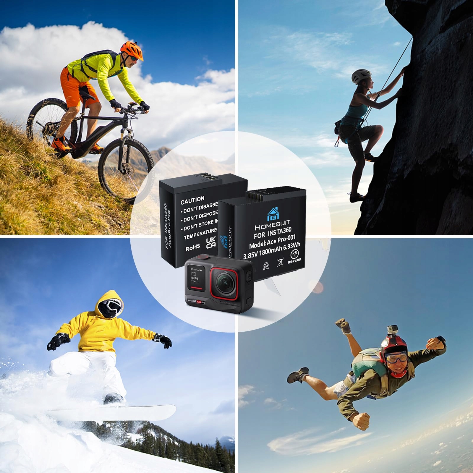 HOMESUIT Zestaw Ładowarka LCD 1800mAh i Bateria do Ace Pro — miniatura 6
